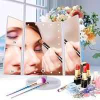 Зеркало  для макияжа с подсветкой и увеличением настольное FM22X2X3 white
