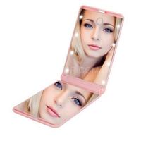 Зеркало для макияжа с подсветкой и увеличением Led Travel Mirror M9 pink